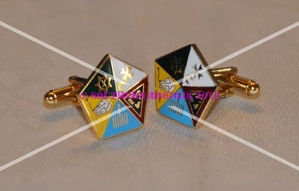 Allied Degree Gold Plated & Enamel Cufflinks - Click Image to Close